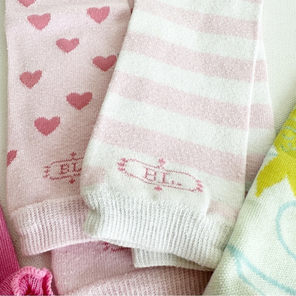Baby Leggings Leg Warmers Girl Infant Pink Football Mermaid Ruffles lot of 5 - Picture 8 of 9